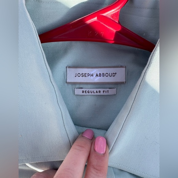 Men’s Joseph Abboud Regular Fit Non Iron Dress Shirt, Light Green, 15.5, 34/35 - Picture 6 of 6